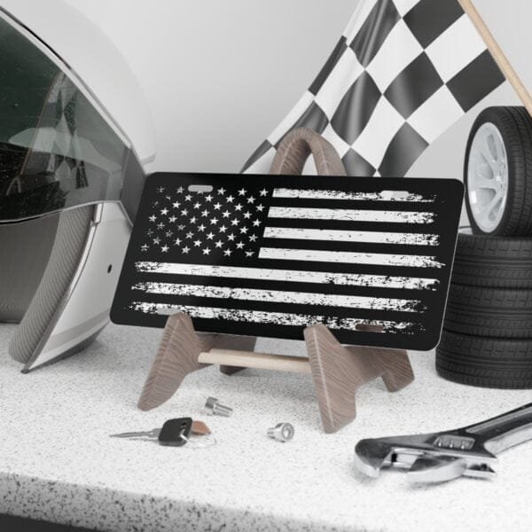 Vintage American Flag License Plate - Image 3
