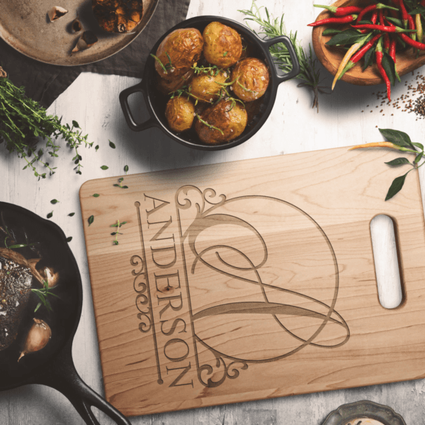 Maple Cutting Board Monogram Last Name - Image 3