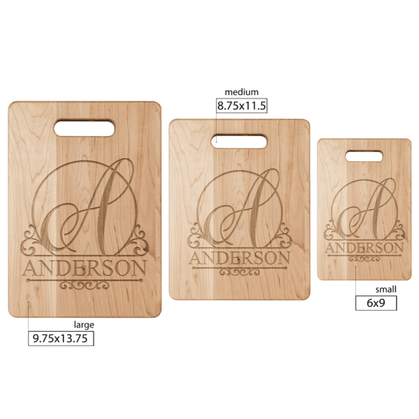 Maple Cutting Board Monogram Last Name - Image 4