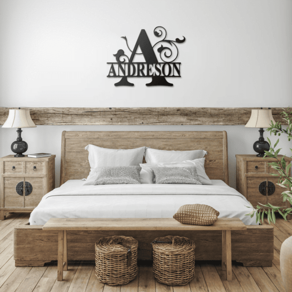 Split Letter Monogram Metal Sign - Image 3