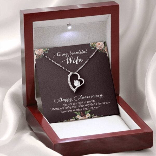 Happy Anniversary Necklace to Wife with Message Card - Image 5